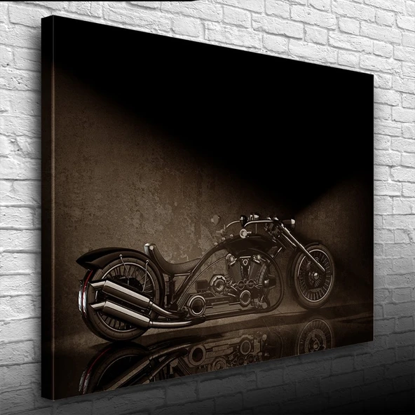 Siyah  Chopper Concept Motosiklet Kanvas Tablo 50 x 70 ürün görseli 1