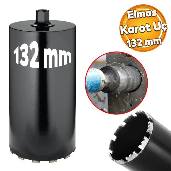 Elmas Karot Ucu 132 mm Shun Beton Zemin Duvar Delme Delik Açma Panç Aparat Uç Deprem Numune Al Test ürün görseli 1