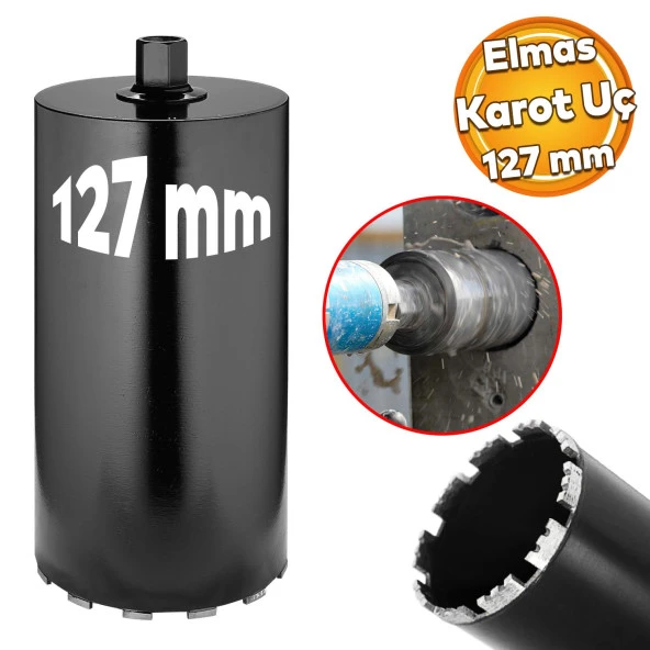 Elmas Karot Ucu 127 mm Shun Beton Zemin Duvar Delme Delik Açma Panç Aparat Uç Deprem Numune Al Test ürün görseli 1