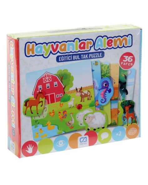 Hayvanlar Alemi Eğitici Bul Tak Puzzle 5146 ürün görseli 1