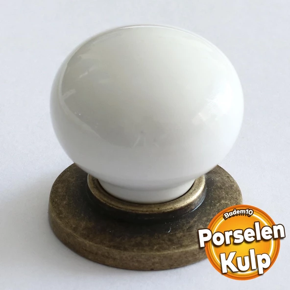 Gerçek Porselen Eskitme Antik Sarı Düğme Mobilya Mutfak Çekmece Dolap Dolabı Kulpu Kulbu Kulpları ürün görseli 1
