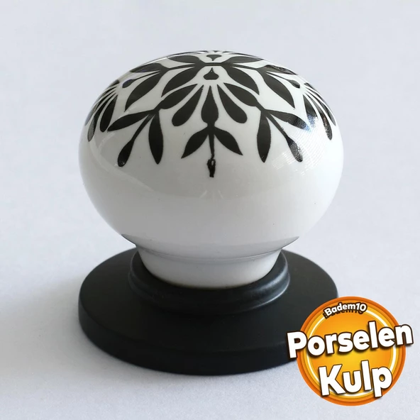 Gerçek Porselen Siyah Kulp Düğme Mobilya Mutfak Dolabı Çekmece Dolap Kulpları Kapak Kulpu Kulbu ürün görseli 1