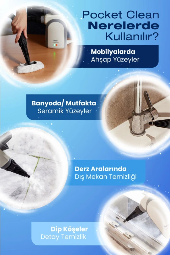 Fakir Pocket Clean Buharlı Temizleyici - Resim 3