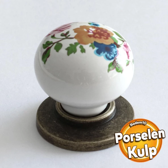 Gerçek Porselen Kulp Çiçekli Düğme Mobilya Mutfak Dolabı Çekmece Dolap Kulpları Kapak Kulpu Kulbu ürün görseli 1