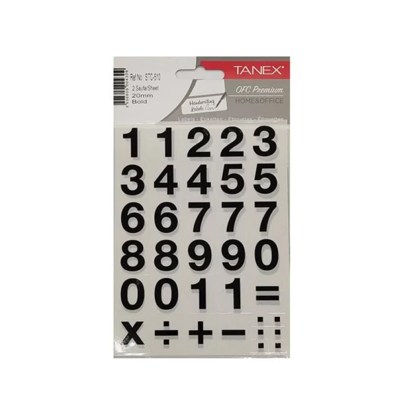 TANEX STC-510 RAKAM ETİKETİ 20mm 2Lİ POŞET ürün görseli 1