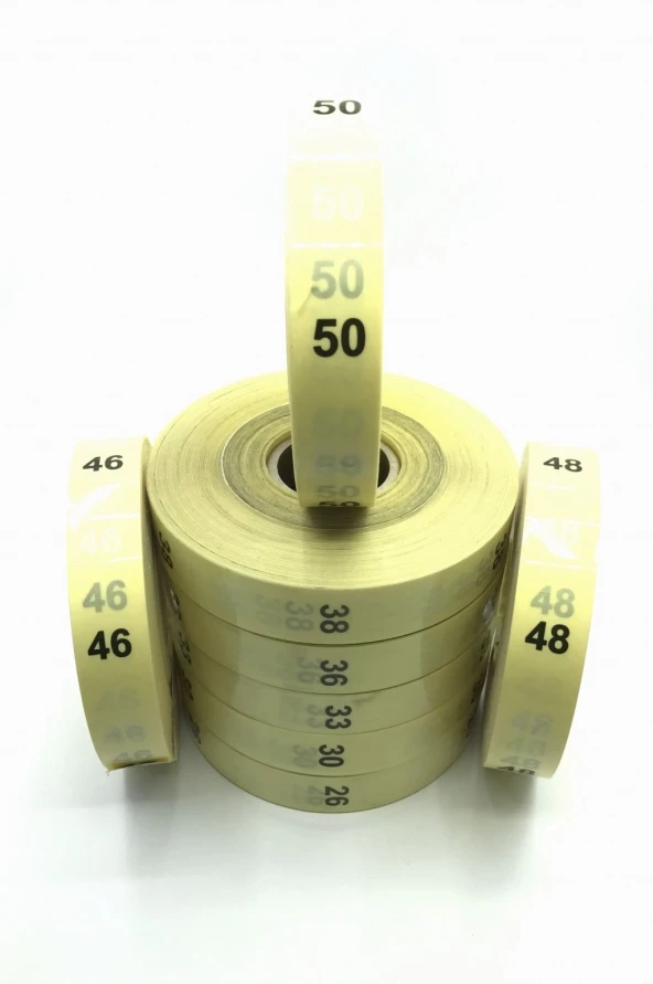 ŞEFFAF UZUN BEDEN ETİKETİ 2,5 CM X 22 CM 26 – 50 ARASI 500 ADET ürün görseli 1