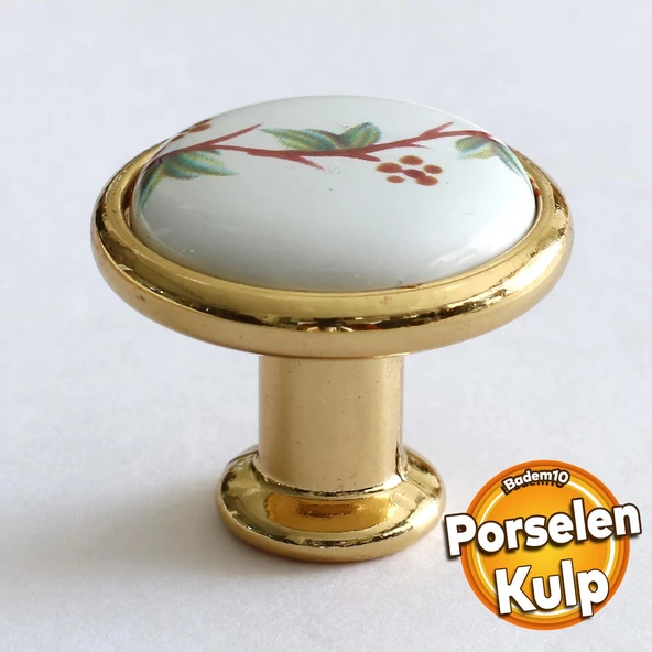 Gerçek Porselen Kulp Gold Düğme Mobilya Mutfak Dolabı Çekmece Dolap Kulpları Kapak Kulpu Kulbu Altın ürün görseli 1