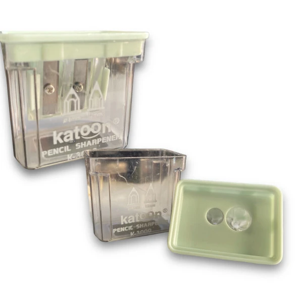 Katoon K-3009 Çift Bıçaklı Hazneli Kalemtraş – Pastel Yeşil ürün görseli 1