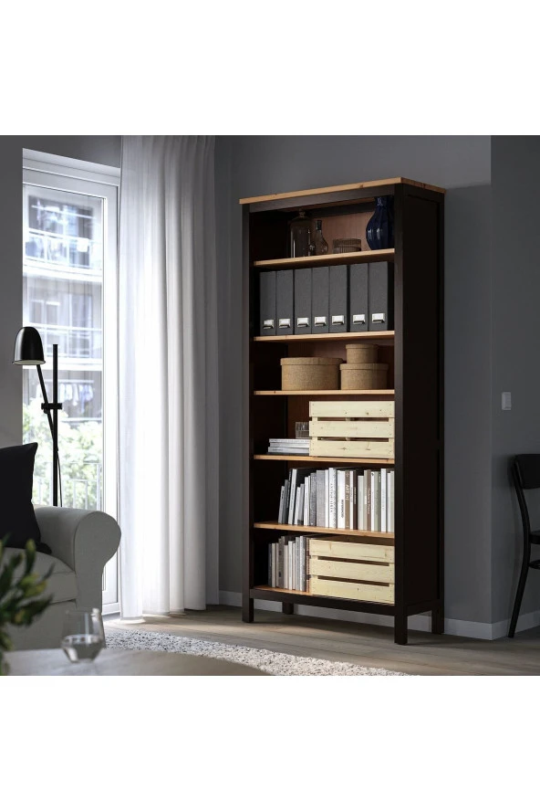 HEMNES Açık Kitaplık, Venge-Kahverengi, 90x197 cm ürün görseli 1