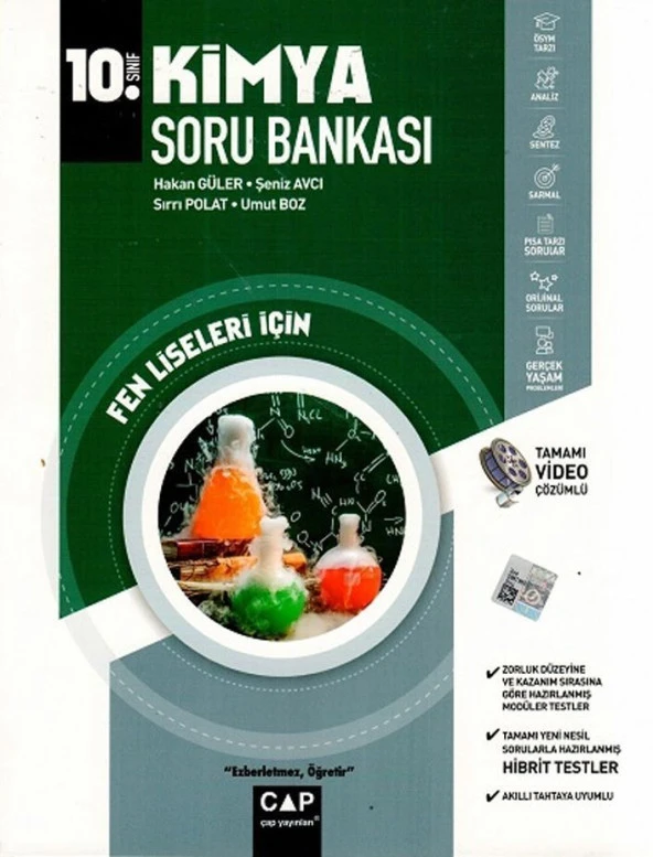 10. Sınıf Fen Lisesi Kimya Soru Bankası Çap Yayınları ürün görseli 1