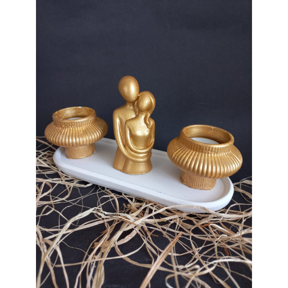 GOLD FİJİ SEVGİLİ MUMLUK SET ürün görseli 1