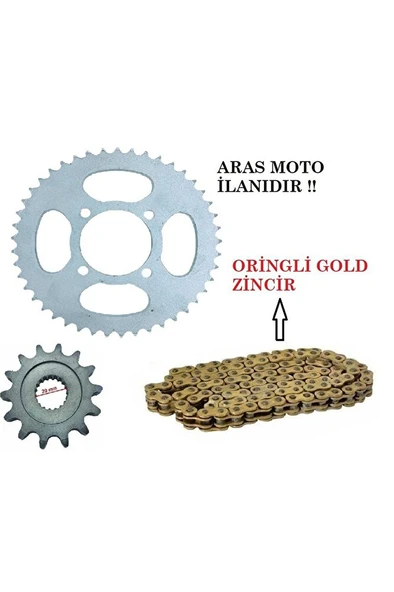 Rks 150 Oringli Zincir Dişli Seti Zincir Oringli Gold Sarı  Arasmto ürün görseli 1