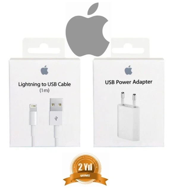 Orjinal Apple iPhone SE USB 5W Şarj Cihaz MD813ZM-A + MD818ZM-A Kablo Dahil APLEE5WKD0075 ürün görseli 1