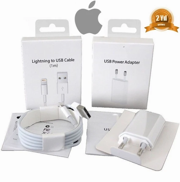 Orjinal Apple iPhone 13 USB 5W Şarj Cihaz MD813ZM-A + MD818ZM-A Kablo Dahil APLEE5WKD0311 ürün görseli 1