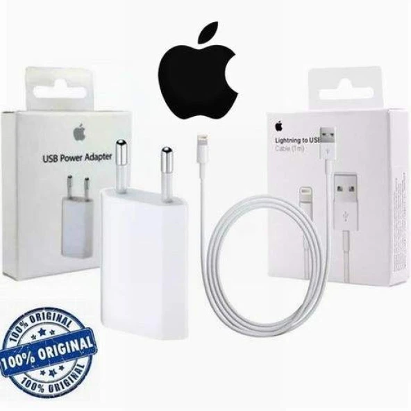 Orjinal Apple iPhone 11 USB 5W Şarj Cihaz MD813ZM-A + MD818ZM-A Kablo Dahil APLEE5WKD0501 ürün görseli 1