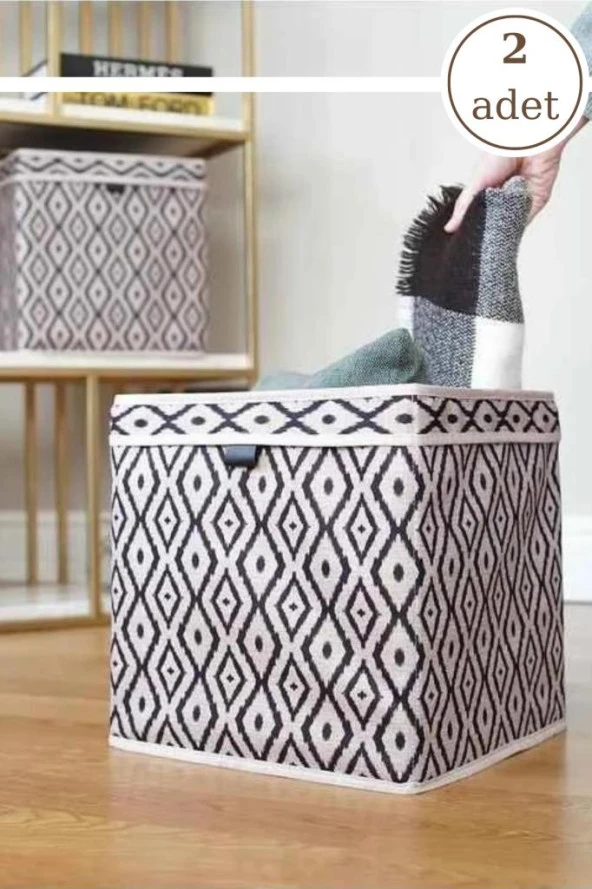 2 Adet Dolap Raf Organizer, Saklama Kutusu, Çamaşır Oyuncak Düzenleyici 30x30x30 Cm 2’li Set ürün görseli 1