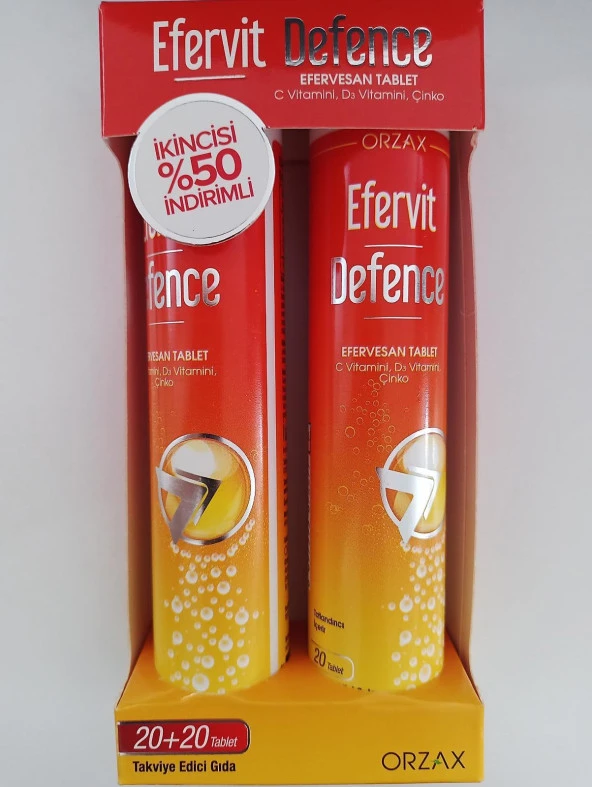 Orzax Efervit Defence 20+20 Efervesan Tablet - 2.'si %50 İndirimli 8697595871775 ürün görseli 1