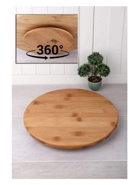 Balsa DPT30 Dönebilen Kahverengi Ahşap Pizza Tahtası 30 cm ürün görseli 1