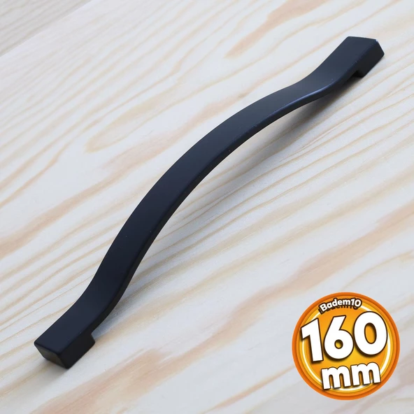 Akasya Kulp Mobilya Mutfak Dolabı Çekmece Dolap Kulpları Kapak Kulpu Kulbu Siyah Renk 160 mm Metal ürün görseli 1