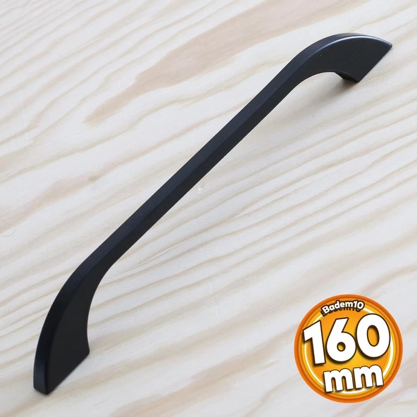 Meriç Kulp Mobilya Mutfak Dolabı Çekmece Dolap Kulpları Kapak Kulpu Kulbu Siyah Renk 160 mm Metal ürün görseli 1
