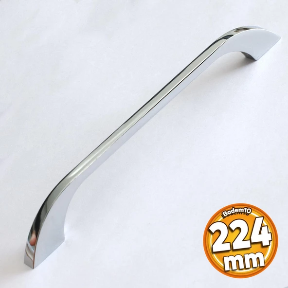 Meriç Kulp Mobilya Mutfak Dolabı Çekmece Dolap Kulpları Kapak Kulpu Kulbu Krom Renk 224 mm Metal ürün görseli 1