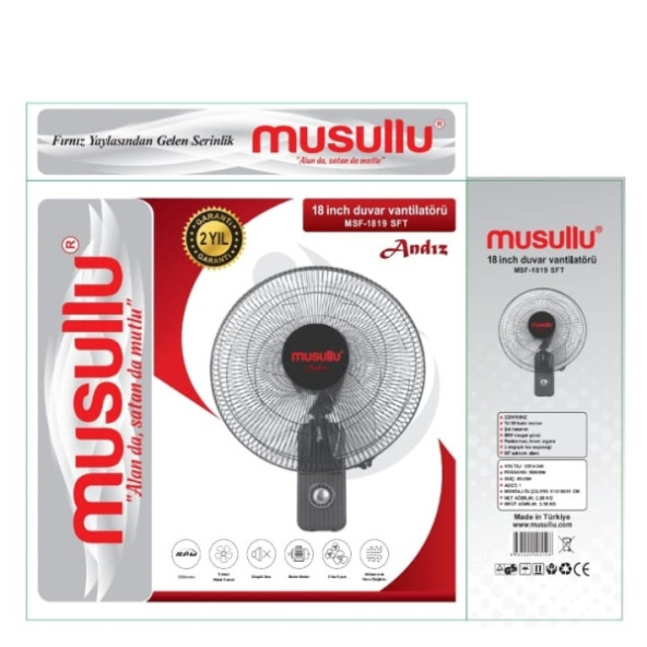 Musullu MSF-1819 SFT Andız Duvar Vantilatörü - Resim 2