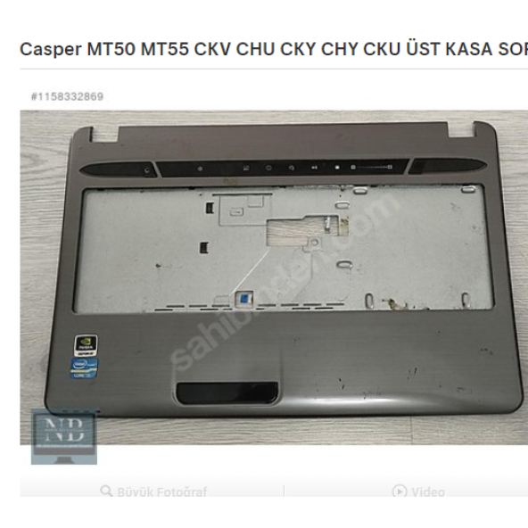 Casper MT50 MT55 CKV CHU CKY CHY CKU ÜST KASA SORUNSUZ RENK GRİ ürün görseli 1