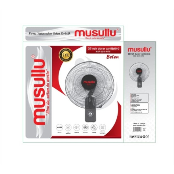 Musullu MSF-2019 HTC Belen Duvar Vantilatörü - Resim 2