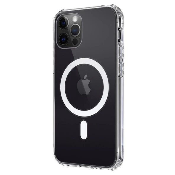 Vendas iPhone 13 Pro Max Magsafe Özellikli Shock Proof Şeffaf Silikon Kılıf + 5D Cam Ekran Koruyucu ürün görseli 1