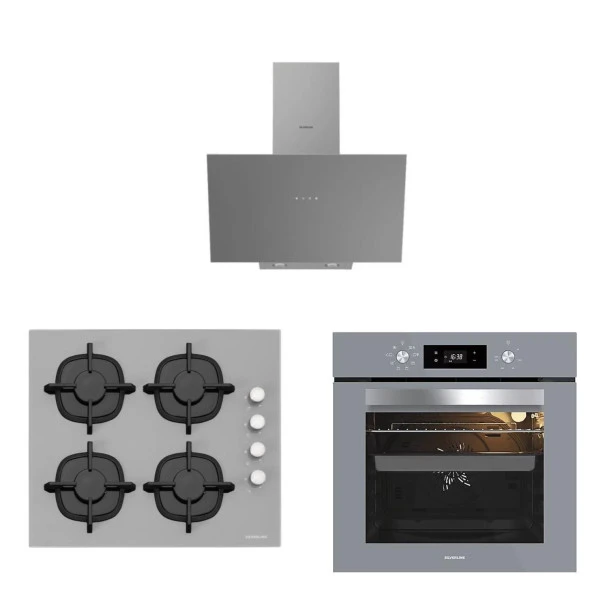 Silverline Gri Cam Ankastre Set 3481 - CS5343S01 - BO65E4S01 ürün görseli 1