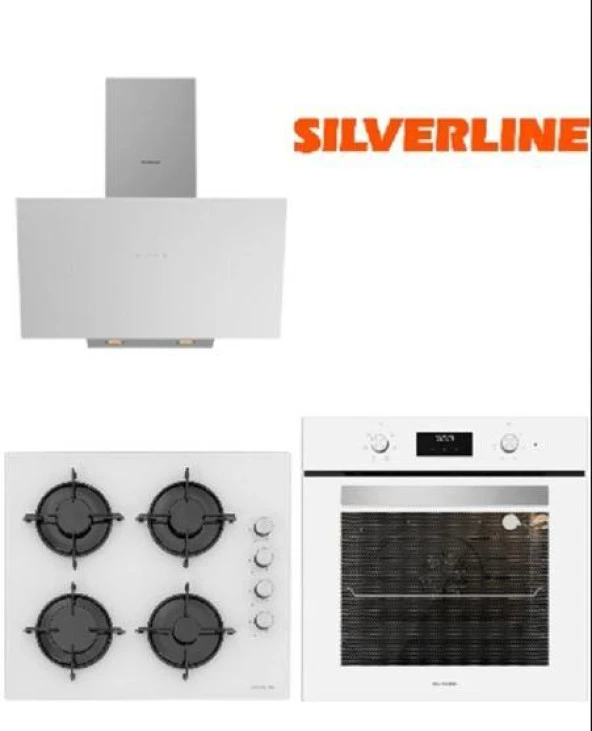 Silverline Ankastre Set (bo6502w02-cs5349w01-3481 Beyaz) ürün görseli 1