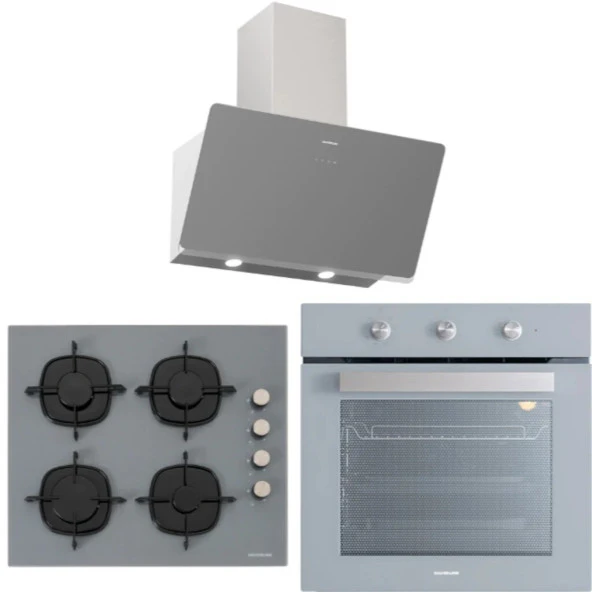 Silverline BO6503S01 - CS5335S01 - 3457 Soho 60 Gri Cam Ankastre Set ürün görseli 1