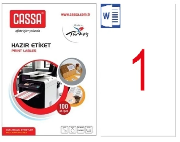 CASSA LASER ETİKET 210x297mm 1x100 100 ADET ürün görseli 1