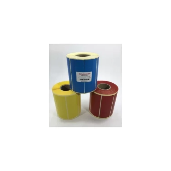 RENKLİ KUŞE ETİKET 40X20 5 Lİ 5.000´Lİ (MAVİ) ürün görseli 1