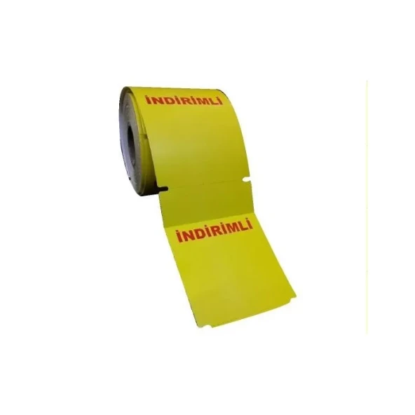 TERMAL KARTON RAF ETİKETİ SARI İNDİRİMLİ 135X100 250 Lİ ürün görseli 1