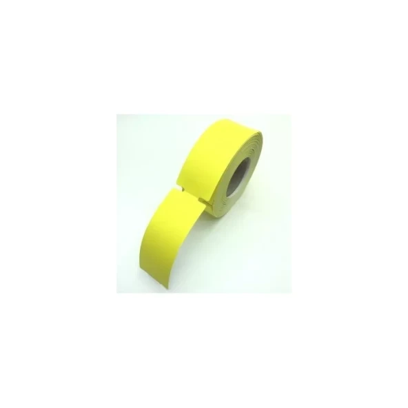 TERMAL KARTON RAF ETİKETİ SARI KENARI ÇENTİKLİ 100X38 350 Lİ ürün görseli 1