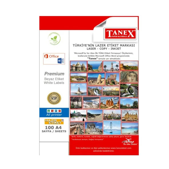 TANEX 2160 LASER ETİKET 60mm 12x100 1200 ADET ürün görseli 1