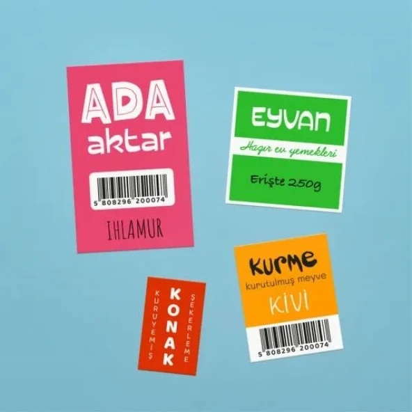 SELEFONLU KUŞE DÜZ ETİKET 5x8 cm ürün görseli 1