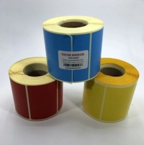 RENKLİ KUŞE ETİKET 50X75 750 ADET ürün görseli 1