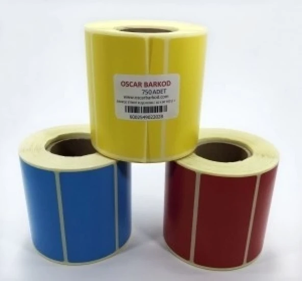 RENKLİ KUŞE ETİKET 40X80 750 ADET ürün görseli 1