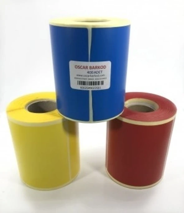 RENKLİ KUŞE ETİKET 100X100 400 ADET ürün görseli 1
