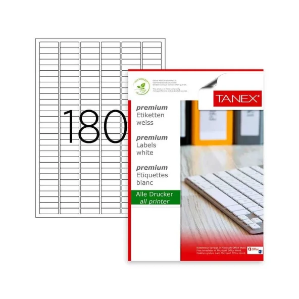 Tanex Laser Etiket Kod 2060 30mm x 9mm ürün görseli 1