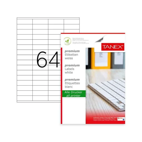 Tanex Laser Etiket Kod 2164 X 52.5mm x 18mm ürün görseli 1