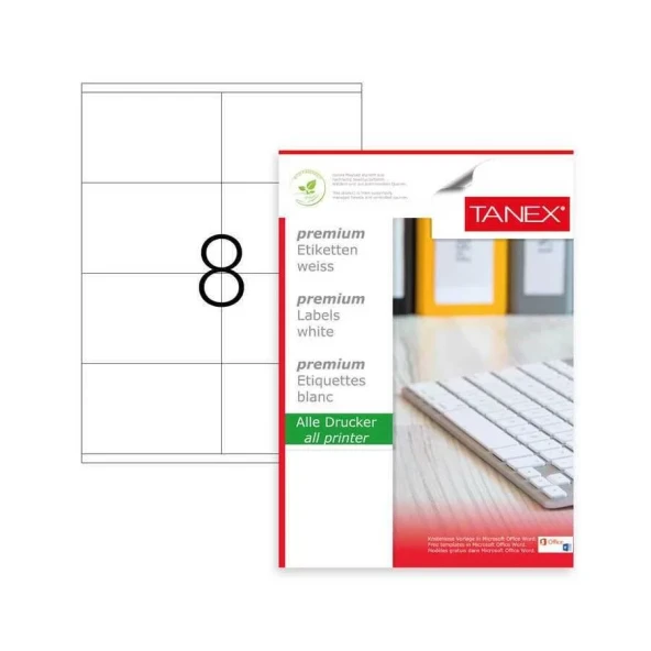 Tanex Laser Etiket Kod 2208 105mm x 70mm ürün görseli 1