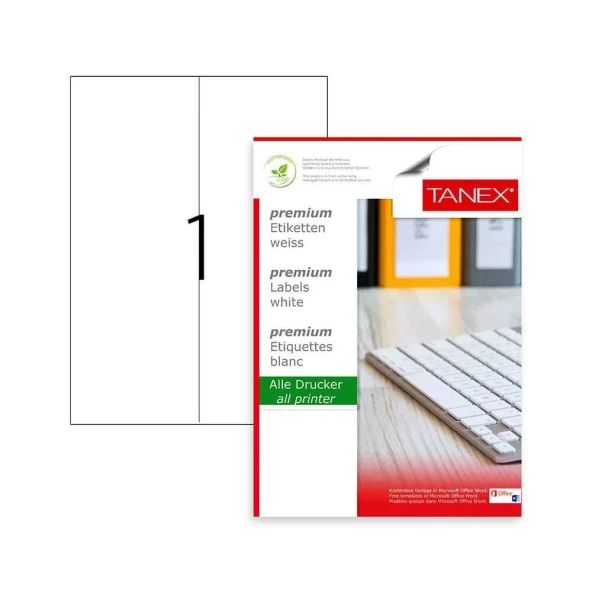 Tanex Laser Etiket Kod 2297 X 105mm x 297mm ürün görseli 1