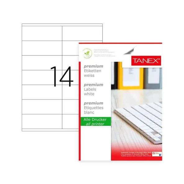 Tanex Lazer Etiket Kod2614 105mm x 40mm ürün görseli 1