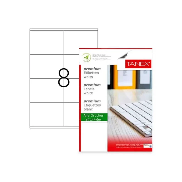 Tanex Laser Etiket Kod 2374 105mm x 74mm ürün görseli 1