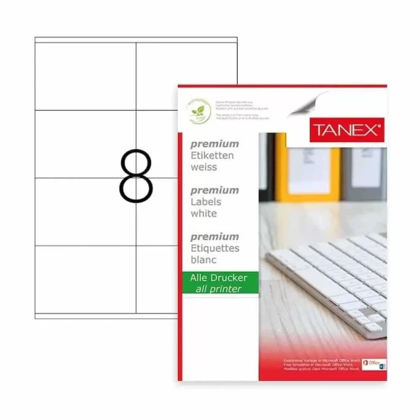 Tanex Laser Etiket Kod Tw 2408 105mm x 72mm ürün görseli 1