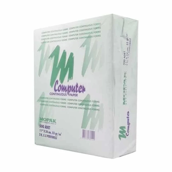 Mopak Bilgisayar Kağıdı 11 x 24 2 Nüsha 55 gr 500'lü 018 ürün görseli 1