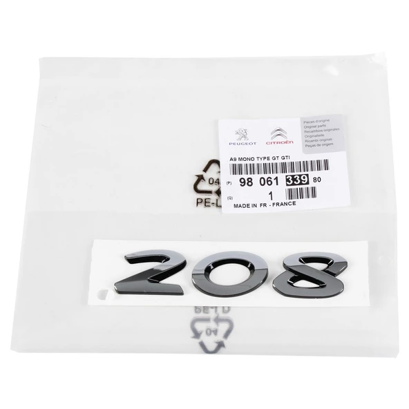 Peugeot 208 (2012 - 2019), CITROEN Yazı OEM (9806133980) ürün görseli 1